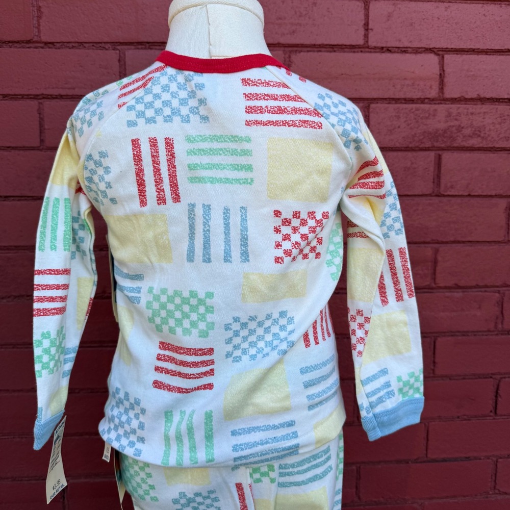 Vtg 80s Carters Outfit 100% Cotton Long Sleeve Pants Set Abstract - Picture 8 of 10
